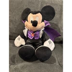 Disney Halloween Vampire Mickey Mouse 12" Plush. Disney Store Exclusive Stamped